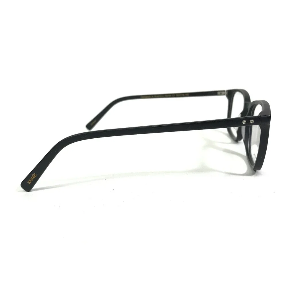 Iconik Eyeglasses Frames Derek C1 Black Square Full Rim 52-19-140